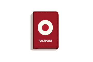 passport icon travel and identity theme dark red flat vector  isolated on transparent background