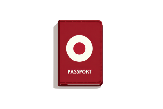 passport icon travel and identity theme dark red flat vector  isolated on transparent background