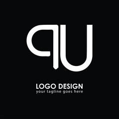 QU QU Logo Design, Creative Minimal Letter QU QU Monogram