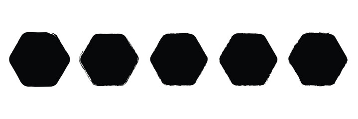 set of grunge polygon and hexagon photo frame icon. grunge photo frame on white background. Vector Illustration&nbsp;.&nbsp;EPS&nbsp;10&nbsp;.