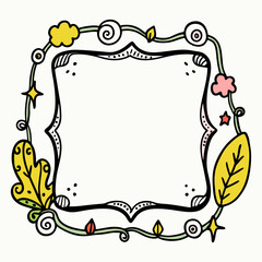 Hand drawn doodle style frame design featuring a playful and whimsical border perfect for adding a creative touch to various projects