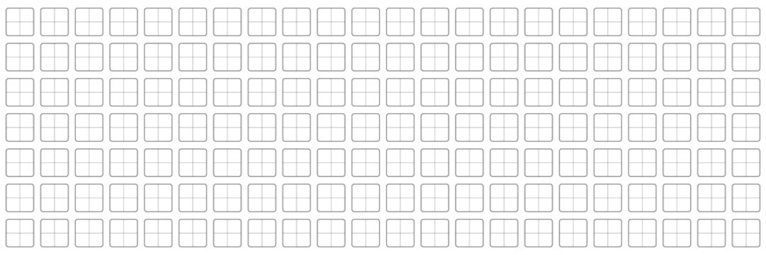 Blueprint black graph paper texture. School sheet background with checkered grid. Vector checkered pattern illustration.