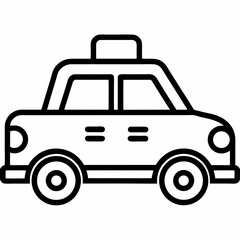 Taxi vector line art white background