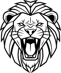  Roaring Lion Head Outline