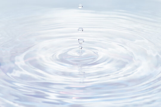 水面に落ちる水滴.