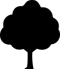 Silhouette of a solitary tree a minimalist vector design isolated against a clean white background perfect for logos icons or graphic