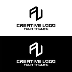 creative letter logo fu design vector