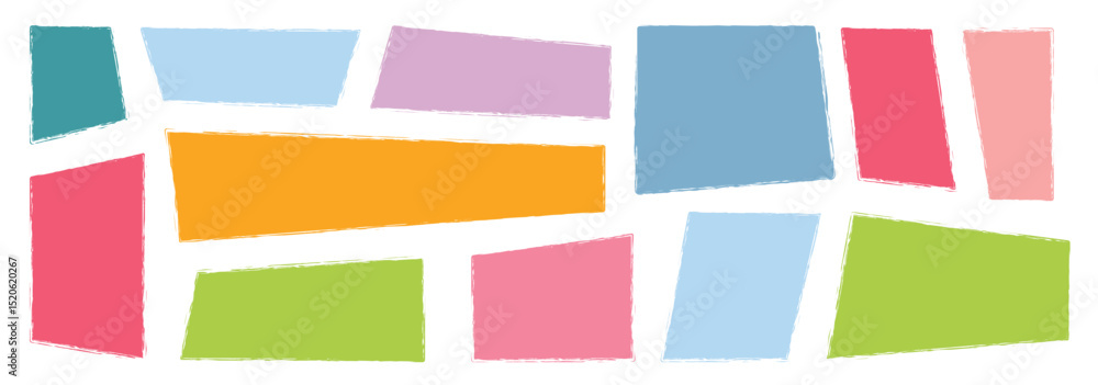 Aufkleber hand drawn colorful grunge texture brush frame collection. abstract texture frames for text and high