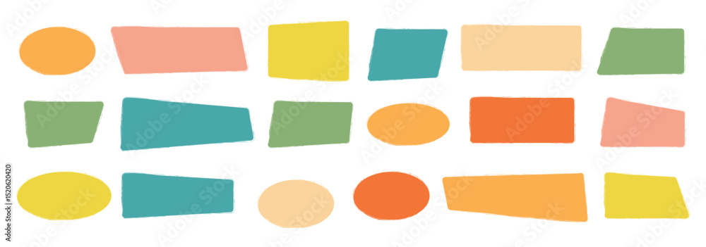 Poster hand drawn colorful grunge texture brush frame collection. abstract texture frames for text and high