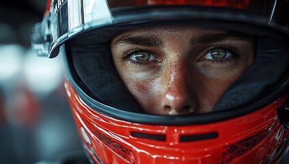 Racing Helmet Mockup with Sleek Design and Reflective Visor

