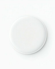Blank white round button mockup isolated