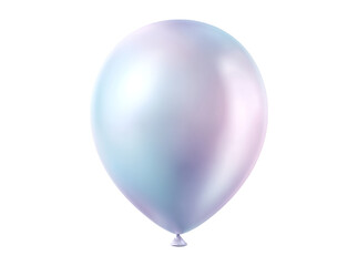 Single iridescent pastel balloon isolated on black background, On Transparent Background, Png