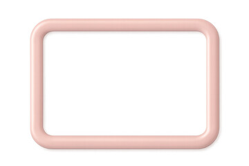 Naklejka premium Pink rectangular frame with soft rounded corners, creating delicate minimalist design against transparent backdrop