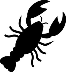 Detailed Lobster Silhouette Vector Illustration with Intricate Design Elements Ideal for Seafood Restaurants Coastal Themes and Nautical Graphic Projects and Creative