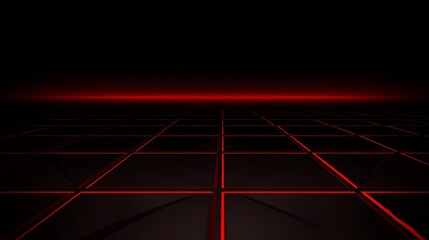 Retro grid neon floor in darkness