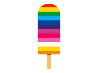 Rainbow popsicle summer treat sweet frozen dessert, On Transparent Background, Png