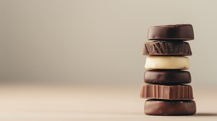 Stack of Assorted Chocolate Pieces