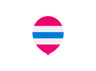 Pink white and blue striped balloon graphic design element, On Transparent Background, Png