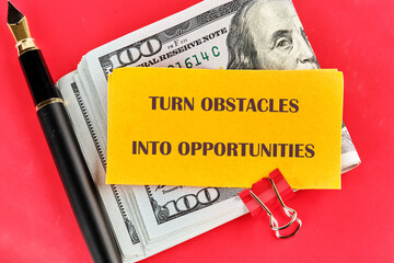 Motivational quote TURN OBSTACLES INTO OPPORTUNITIES