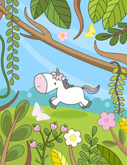 Spring flower background with beautiful. Hand drawn colourful art background design.