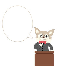 吹き出し付き犬の先生