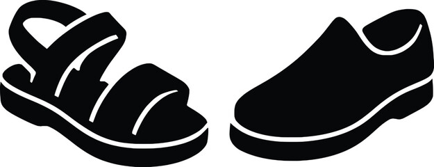Stylish Footwear Vector Illustration Sandal and Shoe Design
