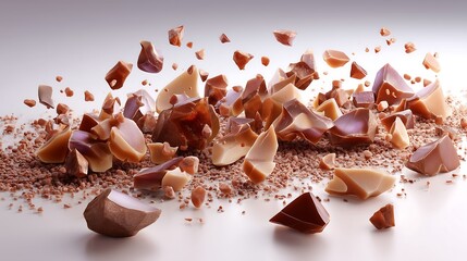Broken Milk and White Chocolate Pieces with Cocoa Crumbs 