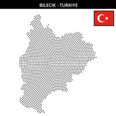 Fototapeta premium Medium circular dotted map of bilecik in Turkiye