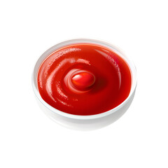 tomato sauce in a bowl on transparent background