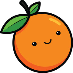 Cartoon orange icon silhouette vector illustration on transparent background.