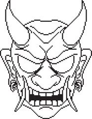 Japanese mask oni no background line