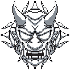 Japanese mask oni one background shading