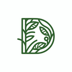 Letter D leaf logo