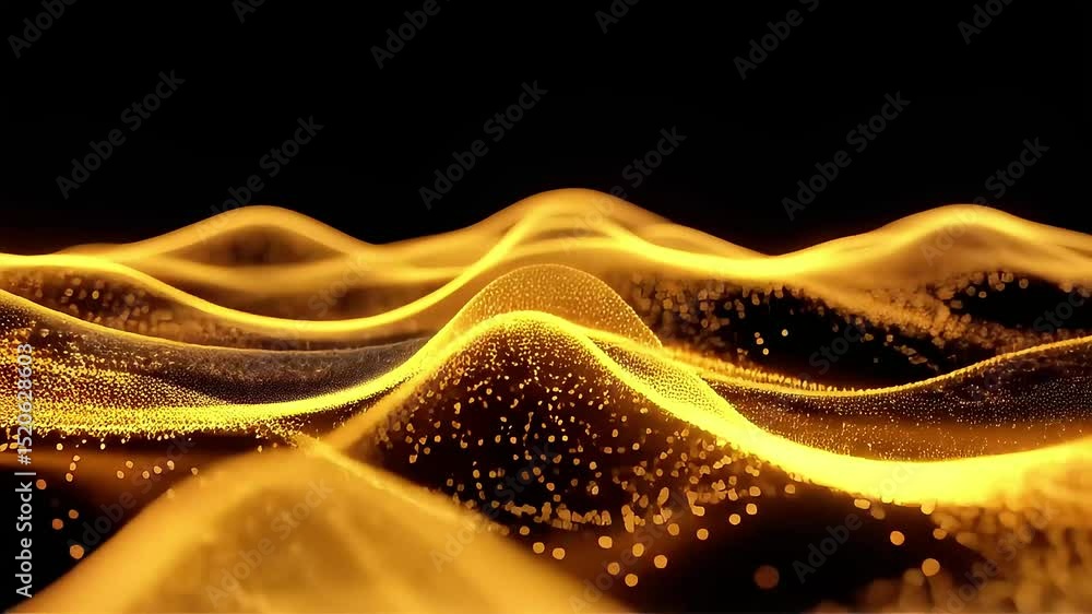 Aufkleber golden particle waves abstract animation