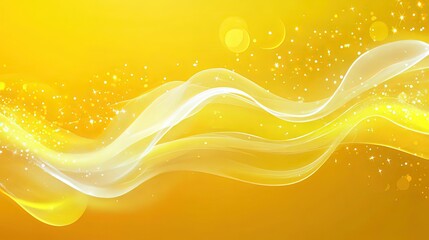 Abstract Yellow Background with Flowing Waves