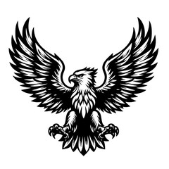 Obraz premium Majestic Eagle with Wings Spread: A Powerful Symbol of Freedom and Soaring