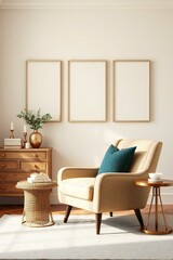 Modern living room interior design with armchair