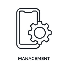 Management Icon Outline Style. Vector Illustration For Graphic Design