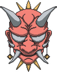 japanese oni mask one background design color