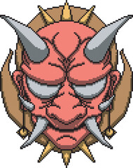 japanese oni mask two background design color