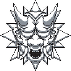 oni mask japanese scary one background shading