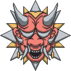 oni mask japanese scary one background color