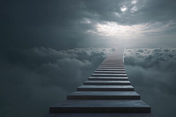 Fototapeta premium A symbolic staircase ascending toward mental clarity