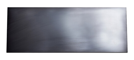 Dark gray metal panel isolated on transparent background