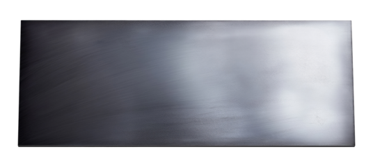 Dark gray metal panel isolated on transparent background