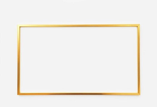 Subtle gold rectangle border on pure white backdrop,  elegant,   gold border