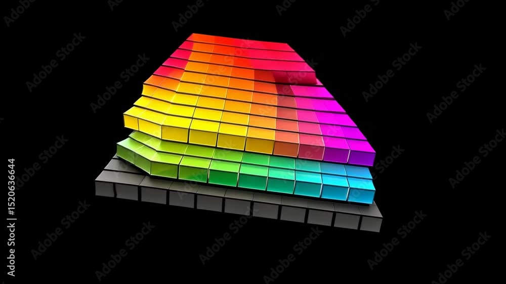 Aufkleber 3D business graph with organized bars and information blocks. Abstract infographic element. Business growth and development to success concepts. Generated AI