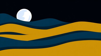 Abstract lunar landscape with rolling hills