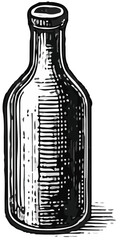 Hand-drawn vintage kitchen bottle, commonly used for oil or vinegar illustrations