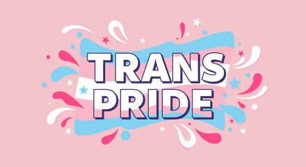 TRANS PRIDE. Transgender Pride Flag Colors Illustration for LGBTQIA+ Community Celebration and Awareness. Gender Identity Support and Equality.